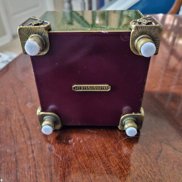 RARE JAY STRONGWATER ARABESQUE DARJEELING DESK OFFICE CRYSTAL TRINKET BOX TRAY - Picture 11 of 12